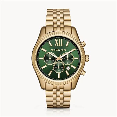 Michael Kors Lexington Chronograph Green Dial Stainless